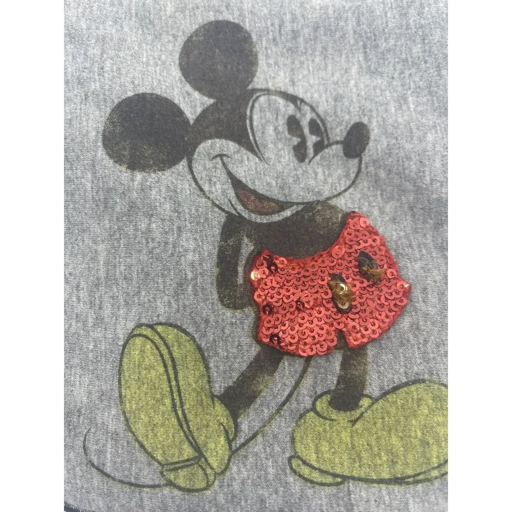Disney Parks Mickey Mouse‎ Small Crossbody Bag Gray Red Sequin Removeable Strap